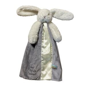 Bunnies By The Bay Gray Bloom Bunny Buddy Blanket Plush Stuffed Animal Toy 16 in